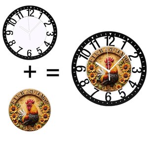 25cm Round Iron <strong>Clock</strong> Featuring a <strong>Lock</strong> and Key Icon - Product Image 1