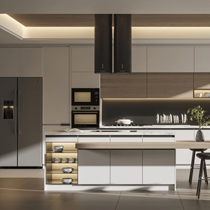 Juego de Muebles de Cocina Modernos de Alta Gama en Madera Contrachapada, Incluye Muebles de Lujo, Cajones de Cierre Suave, Isla de Cocina, Restaurante - Product Image 1