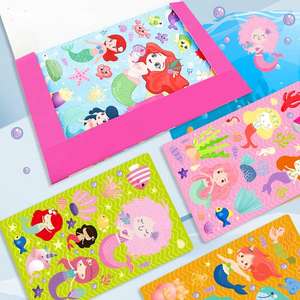 <span class=keywords><strong>Livre</strong></span> de coloriage imprimé pour enfants A3 transfrontalier Puzzle autocollant jouet bébé habillage nouvel autocollant statique carte enfant en bas âge calme - Product Image 5