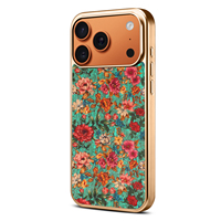 Eco Wijnkurk Vintage Bloemmotief Schelp Telefoonhoesje voor iPhone 17 18 Draadloos Magnetisch Opladen Groothandel Aanbod