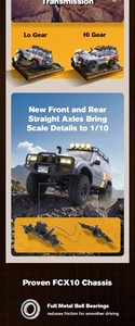 รถจำลอง <span class=keywords><strong>FMS</strong></span> 1/10 FCX10 LC80 สำหรับปีนป่ายออฟโรด ความเร็วสูง/ต่ำ ควบคุมด้วยรีโมทคอนโทรล พร้อมไฟ LED เต็มรูปแบบ - Product Image 5