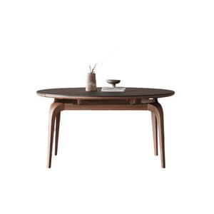 Convertible Solid Wood <b>Dining</b> <b>Table</b> Set 6 Piece <b>Round</b> <b>Extendable</b> <b>Modern</b> Minimalist Design For <b>Dining</b> Room - Product Image 5