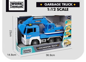 Camión excavadora a gran escala 1/12 con sonido y luz, modelo de camión de <span class=keywords><strong>juguete</strong></span>, furgoneta de <span class=keywords><strong>basura</strong></span>, camión de fricción de <span class=keywords><strong>juguete</strong></span> - Product Image 6