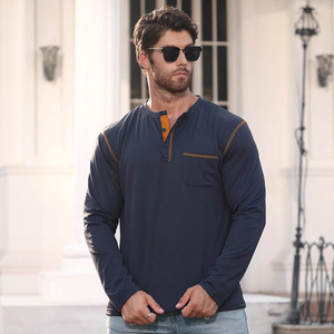 Polo à manches longues pour homme, col montant, couleur unie, en polyester, sous-vêtement de sport, vêtement de loisirs, bleu marine, blanc, vert, kaki, bordeaux - Product Image 6