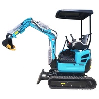 Mini-excavatrice Kubota Yanmar la plus compacte de 1,3 tonne avec cabine, équipée d'une tarière de forage pour le bois et d'accessoires sur chenilles