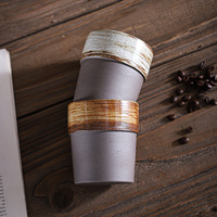 Personnaliser le logo et la boîte d'emballage, tasse à café en céramique vintage faite à la main, tasse à eau en porcelaine rétro pour le thé de l'après-midi