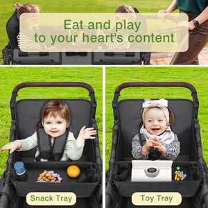 Baby Stroller Tray Organizer With Mesh Pockets For Toddler Travel Cart Accessory Storage Black - Product Image 4