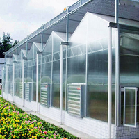 Grote Venlo-type multispan kas van polycarbonaat met verzinkt stalen frame, ventilatie- en koelsystemen