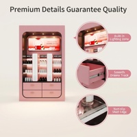 Vitrine de présentation de cosmétiques haut de gamme, personnalisable, écologique, avec éclairage LED pour les magasins de marques de cosmétiques