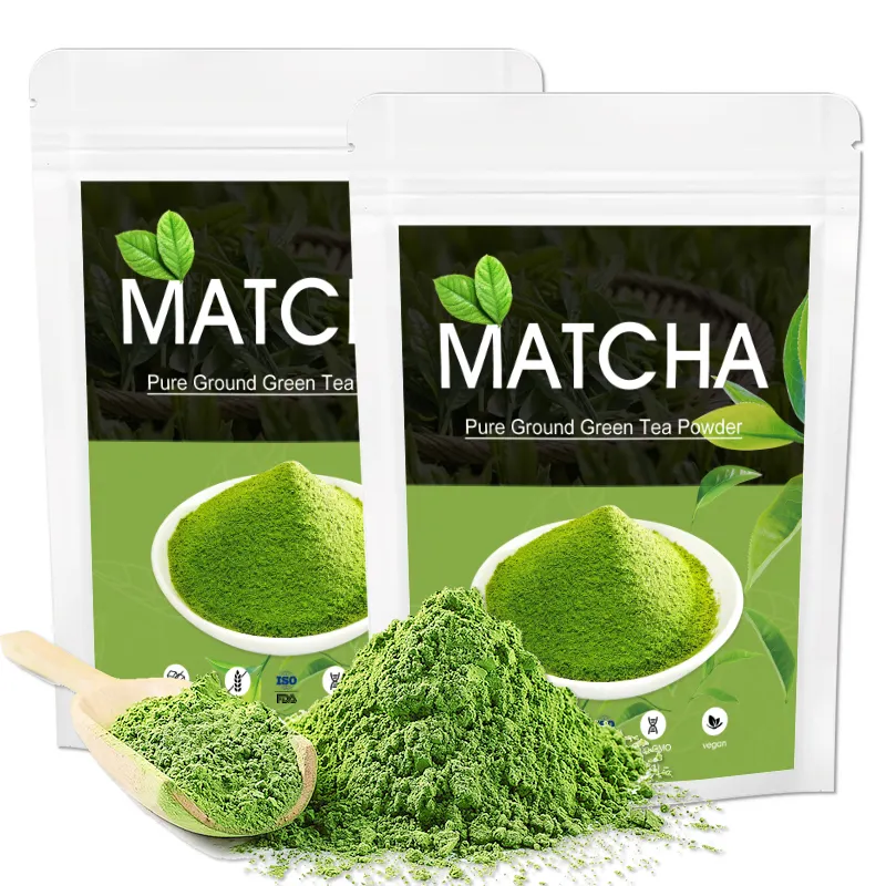 Huismerk Op Maat Gemaakte Ceremonie Biologisch Hoogwaardig Matcha-Smaak Groene Thee Verpakt Ceremonieel Matcha-Poeder