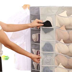 Dual-Sided Cotton Underwear Storage Organizer Foldable Hanging Bags for Socks Eco Friendly Durable-<b>Wardrobe</b> Living Room - Product Image 1