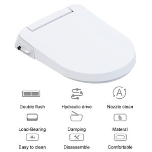 Siège de toilette intelligent de style européen personnalisé avec bidet intégré, facile à installer, en forme de <span class=keywords><strong>U</strong></span>, ultra-mince, à fermeture douce - Product Image 2
