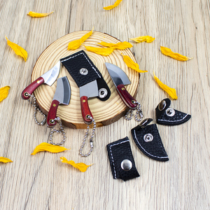 Mini Navaja de Bolsillo con Llavero y Funda de Cuero, Pequeños Cuchillos EDC, Abridor de Cajas de Paquetes Express - Product Image 6
