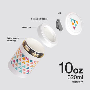 Pot portable de qualité alimentaire de 10oz/320ml de la meilleure qualité avec cuillère pliable pour la vente en gros - Product Image 4