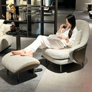 Silla italiana de marca moderna para sala de estar, sillón de tela con estilo de ocio - Product Image 1