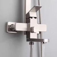 Ensemble de douche brossé de haute qualité en acier inoxydable 3 fonctions mitigeur de douche chaude et froide ensemble salle de bain