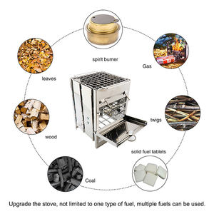 Parrillas de Barbacoa Plegables Multifuncionales 2 en 1 de Acero Inoxidable para Acampar y Cocinar con Leña - Product Image 4