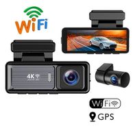 Mini caméra de tableau de bord 12V pour voiture, caméra de tableau de bord 4K Wifi à double objectif avant et arrière, boîte noire pour voiture, caméra de tableau de bord 4K, enregistreur vidéo de vision nocturne