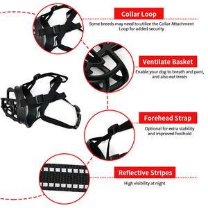 कुत्ते का थूथन नरम नायलॉन प्लास्टिक रबर मजबूत मुंह के मास्क को कवर करता है, जो एंटी-बैकिंग/एंटी-बीटिन सुरक्षा - Product Image 2