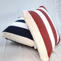 Coussin de siège, 1 pièce, 45x45, étanche avec rayures blanches et rouges, ignifuge, pour usage intérieur et extérieur, offre spéciale