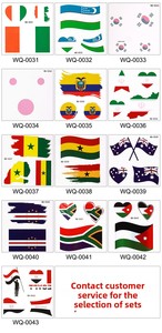 สติกเกอร์สักลายธงชาติแบบชั่วคราวลายพิมพ์น้ำ สำหรับกีฬา งานปาร์ตี้ แฟนคลับ ปี 2026 ข้ามพรมแดน - Product Image 5