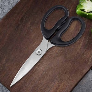 Stainless Steel <b>Kitchen</b> <b>Scissors</b> Straight Head Black Handle For Food Cutting Home Use - Product Image 2