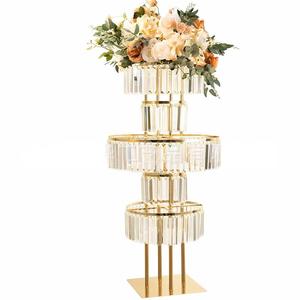 Wholesale 110 cm Gold Silver Metal Chandelier <strong>Table</strong> <strong>Top</strong> <strong>Wedding</strong> Candle Holders Candelabra <strong>Table</strong> <strong>Decorations</strong> - Product Image 2