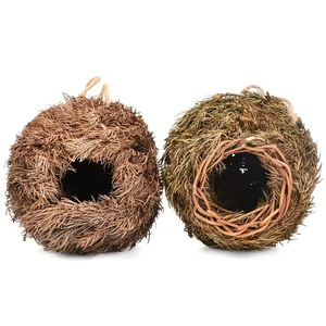 Nid d'oiseau suspendu, ornement de jardin, bouche ronde en résine faite à la main pour la décoration des oiseaux de compagnie - Product Image 5