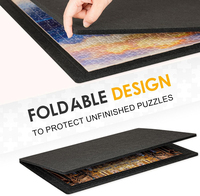 Tapis de puzzle portable antidérapant en feutre léger, plateau de rangement pliable pour puzzles de 1000 ou 500 pièces