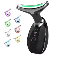 Thérapie par lumière à 7 couleurs pour le visage et le cou, masseur facial et cervical anti-âge, appareil de massage apaisant et relaxant pour le visage