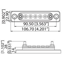 Barre omnibus 5 voies avec couvercle transparent, bornier en cuivre 100A pour automobile, bateau, camping-car