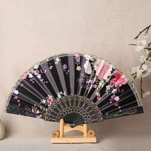 Éventail de danse espagnol classique pour femmes, 23 cm, en bambou écologique, avec délicates décorations en dentelle paon et dorure, parfait pour les mariages - Product Image 5