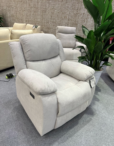 Modern Fabric Recliner Chair One Seat Electric Reclining Cushion <b>Back</b> Padded Arms Contemporary Design Living Room Furniture - Product Image 6