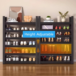 <span class=keywords><strong>Scarpiera</strong></span> <span class=keywords><strong>Mobile</strong></span> a Più Ripiani in Acciaio e Ferro, Armadietto da Pavimento per Soggiorno e Ingresso - Product Image 2