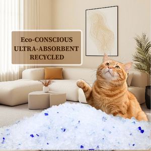 Alternative à la litière pour chat en silice écologique, 99 % sans poussière, contrôle des odeurs amélioré, agglomération rapide, hautement absorbante, jetable aux toilettes - Product Image 1