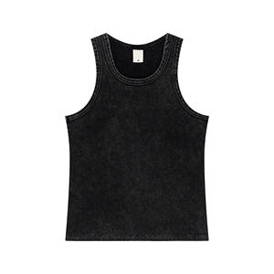 Impresión personalizada Gimnasio Stringer Plus Size Oversized Hombres Negro Algodón - Product Image 1