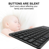 Clavier sans fil multi-appareils USB 2,4 GHz avec pavé tactile multi-touch, taille standard, anti-ghosting HKB020