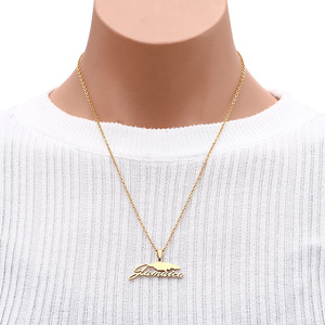 Thanh lịch thép không gỉ hình học tùy chỉnh thực hiện mạ vàng bản đồ của Jamaica Mặt dây chuyền vòng cổ - Product Image 6
