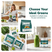Poudre de mélange Super Greens de marque privée OEM ODM avec légumes verts quotidiens, fruits, légumes, source de protéines et d'enzymes végétaliennes