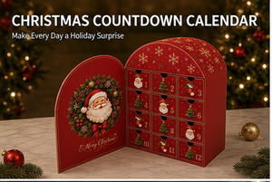 Boîte mystère de Noël de luxe en forme d'arche avec tiroirs, calendrier de l'Avent en carton rigide pour bijoux et bonbons - Product Image 4
