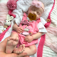 Poupées Reborn en Silicone Intégral à Bouche Ouverte de 20 Pouces, Réalistes Fille/Garçon LouLou, pour Compagnon de Bébé - Vente en Gros