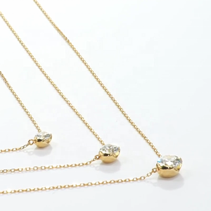 طقم مجوهرات LOZRUNVE من الفضة الإسترليني عيار 925، سلسلة لامعة وأنيقة بتصميم سوليتير من الألماس والكريستال، قلادة شوكر - Product Image 4