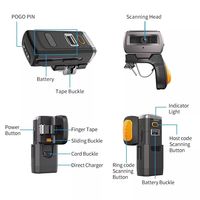SR5600 Lector de Códigos QR 2D Portátil, Mini Anillo Inalámbrico con Bluetooth, Escáner de Códigos de Barras