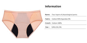 Новый дизайн, женские менструальные трусики большого размера, нижнее белье, 4-слойные впитывающие негерметизирующие тампоны, повседневный принт, нейлон - Product Image 3