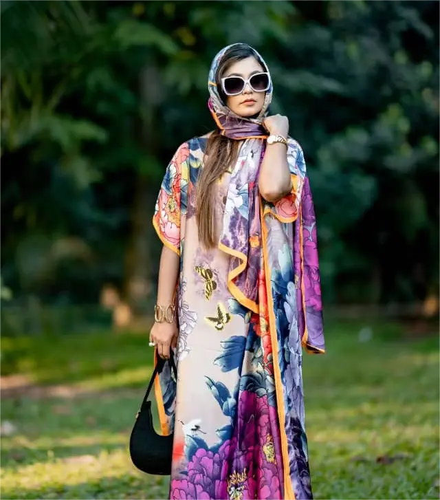 Maxi abiti stampati in seta Abaya arabica caftano africano abiti per donna taglie forti abito lungo abito di seta