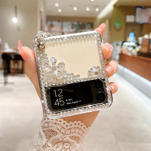 หรูหรา 3D Handmade ประกายเพชรโทรศัพท์มือถือสําหรับ <span class=keywords><strong>Samsung</strong></span> <span class=keywords><strong>Z</strong></span> <span class=keywords><strong>Flip</strong></span> 5 4 <span class=keywords><strong>3</strong></span> ฝาครอบพับโปร่งใส - Product Image 5