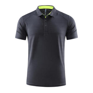 Men's Quick Dry Shirt Short Sleeve Solid Color Knitted Polyester Casual Wear With Logo Front Heat Transfer Printing - Product Image 2
