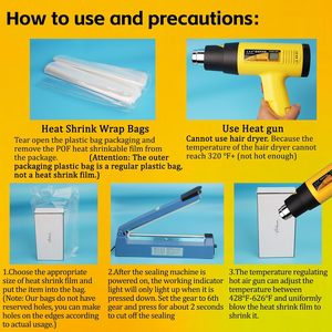 <b>Heat</b> Shrink <b>Wrap</b> Bags 100Pcs 16x24 Inches POF Plastic Laminated Disposable <b>Heat</b> Seal For Gift Craft Packaging - Product Image 4