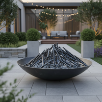 Table de foyer au gaz YIJIE moderne en bronze de silicone, 1 mètre (100 cm, 1000 mm), design nid d'oiseau, sans fumée, revêtement poudré, pour cuisson extérieure et terrasse