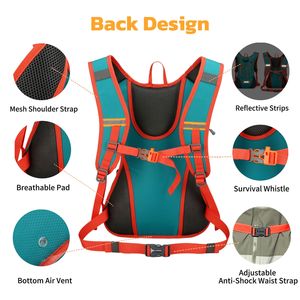 सर्वश्रेष्ठ विक्रेता खेल 12 एल हाइड्रेशन बैकपैक कस्टम चिंतनशील चलने वाली बनियान 1.5l पानी मूत्राशय के साथ - Product Image 6